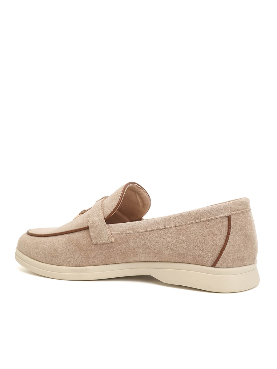 Mocassins en Daim avec détails- Beige