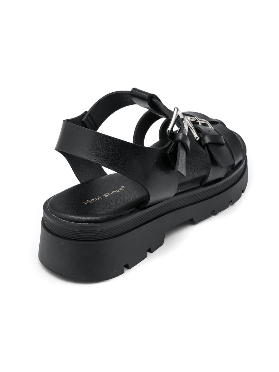 Platform Gladiator Sandals - Black