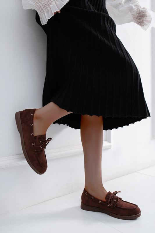 Suede Loafers - Brown