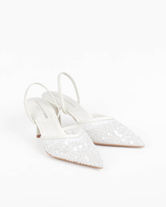 Sequin pumps - White