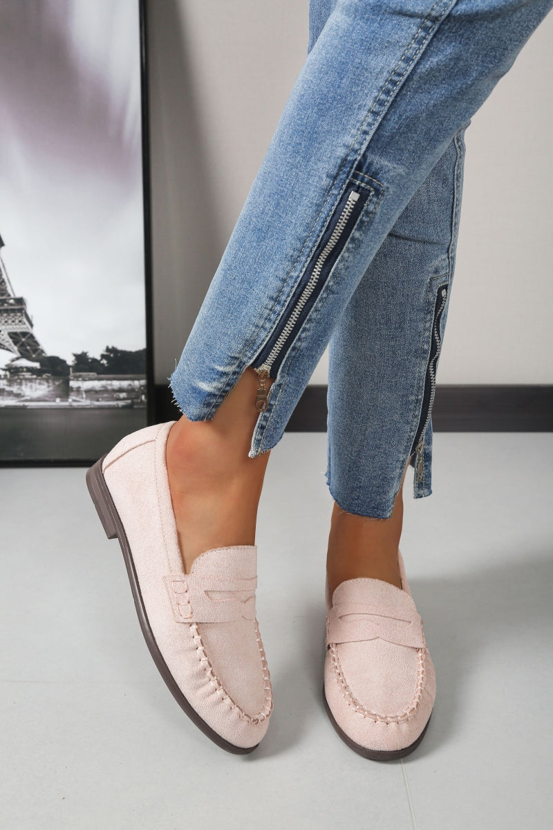 Suede Loafers - Pink