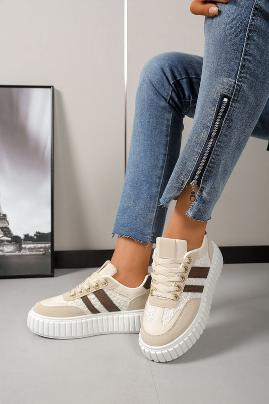 Lace sneakers - Beige
