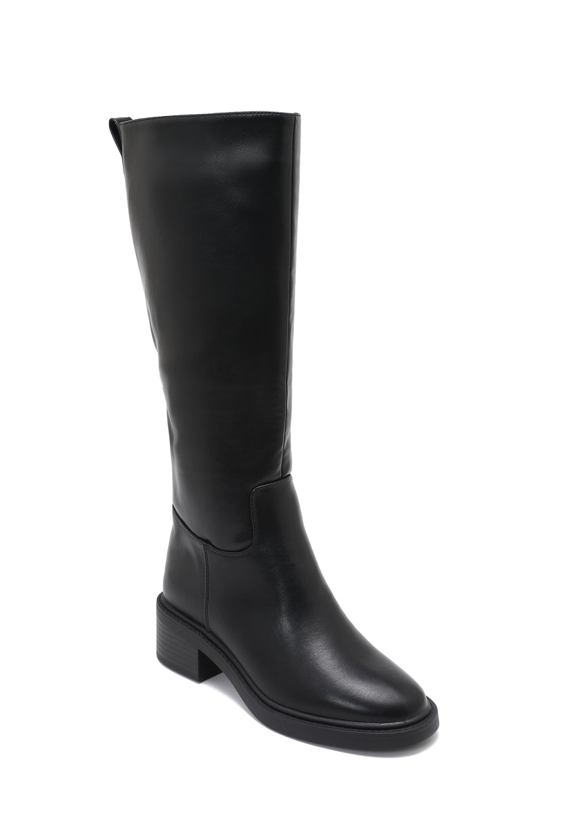 Bottes Hautes Style Cavalier- Noir