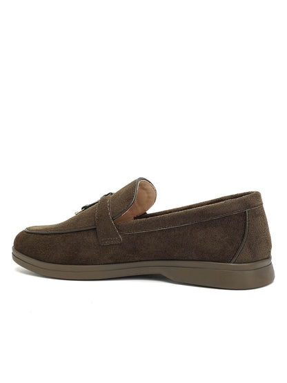 Mocassins en Daim avec détails- Vert Khaki