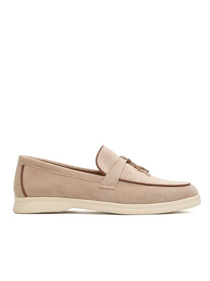 Mocassins en Daim avec détails- Beige