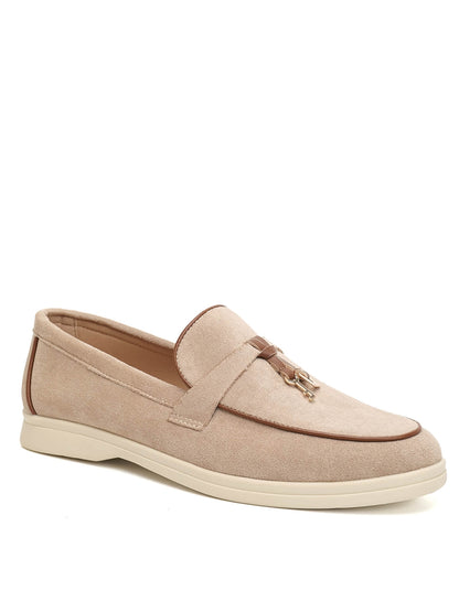 Mocassins en Daim avec détails- Beige