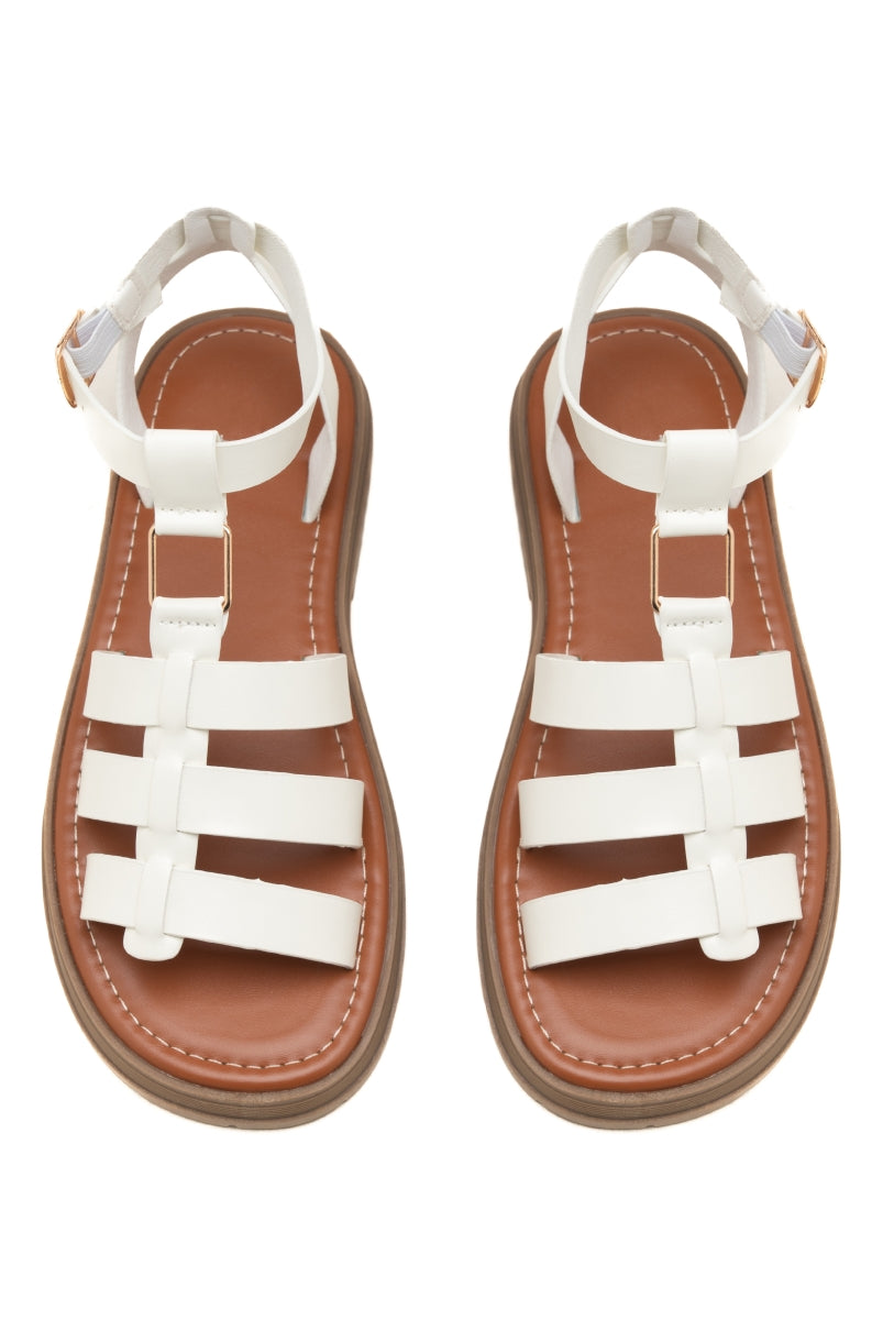 Sandales gladiateur- Blanc
