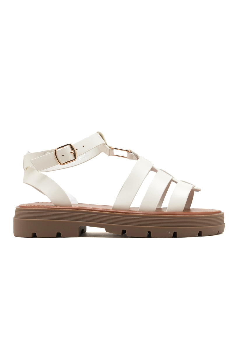 Sandales gladiateur- Blanc