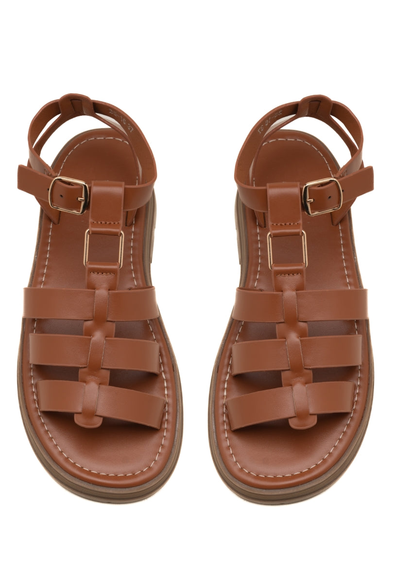Sandales gladiateur- Camel
