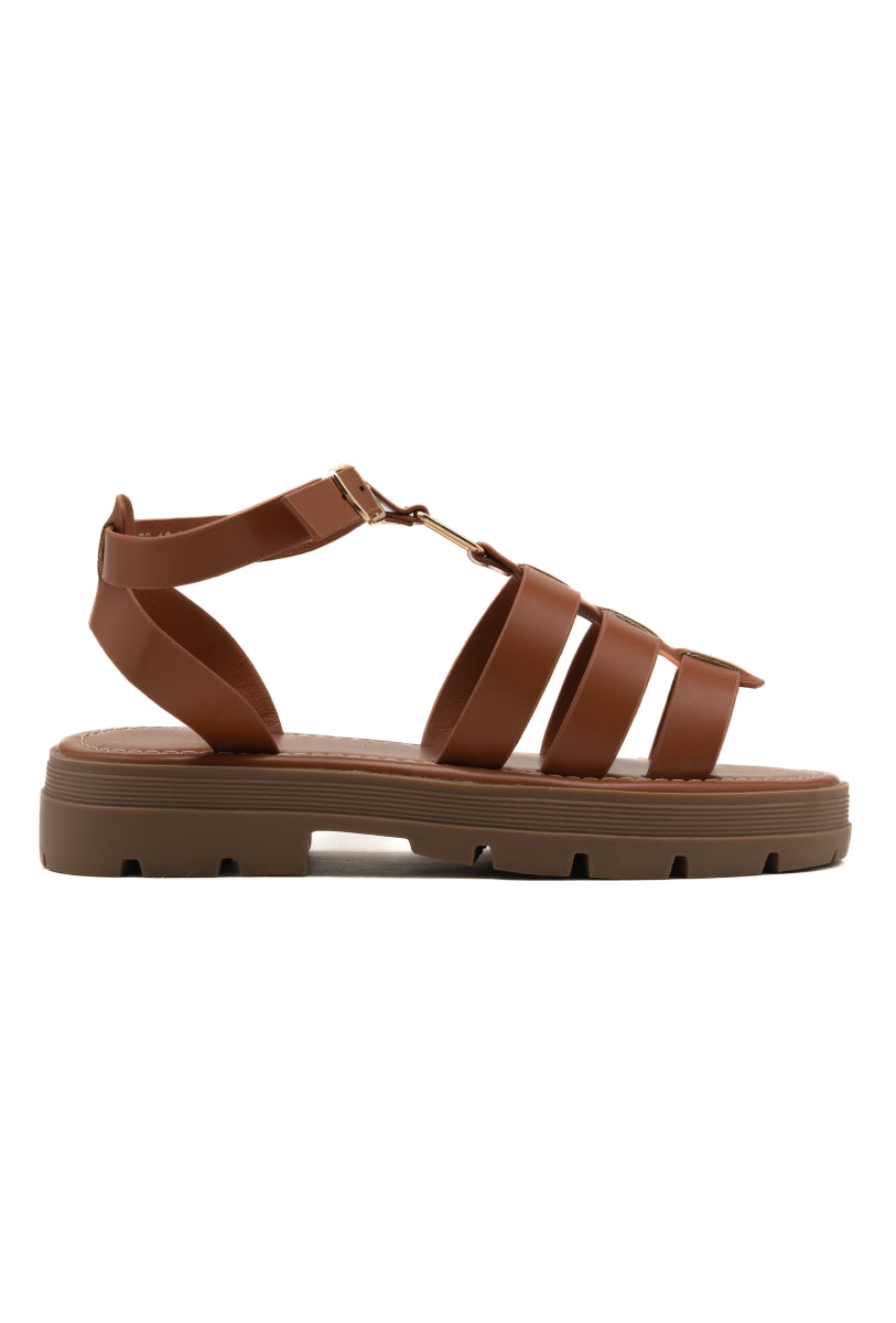 Sandales gladiateur- Camel