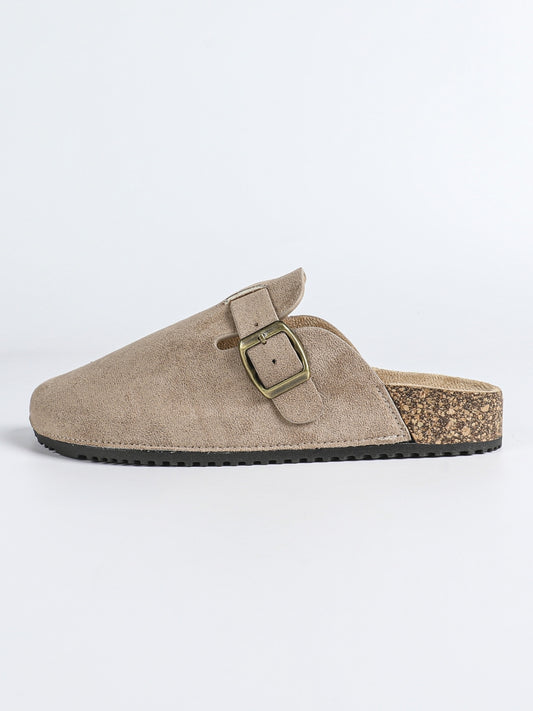 Suede clogs - Beige