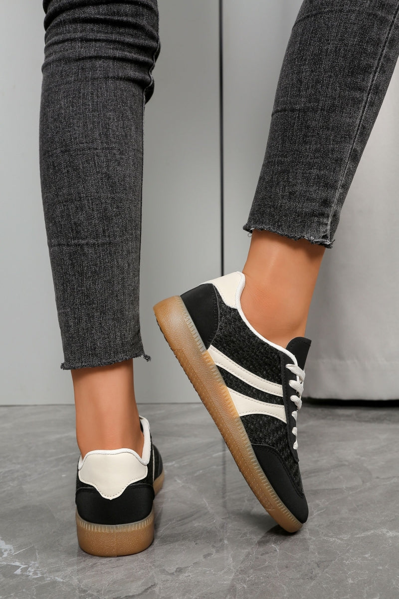 Braided-effect sneakers - Black
