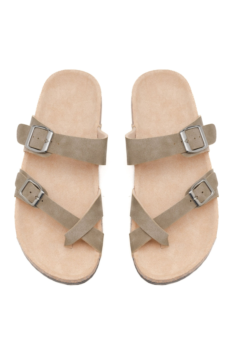 Sandales à anneau- Taupe