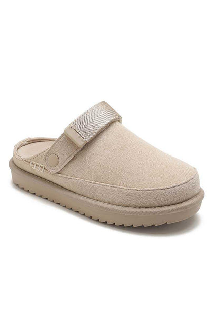 Mules Sabots Confort Suédine Effet- Beige