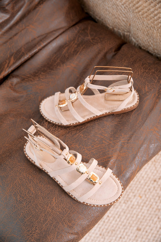 Sandales multi brides- Taupe
