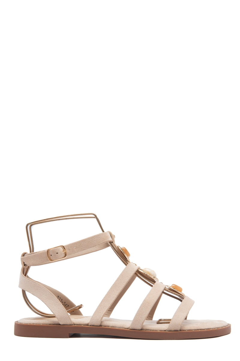 Sandales multi brides- Taupe
