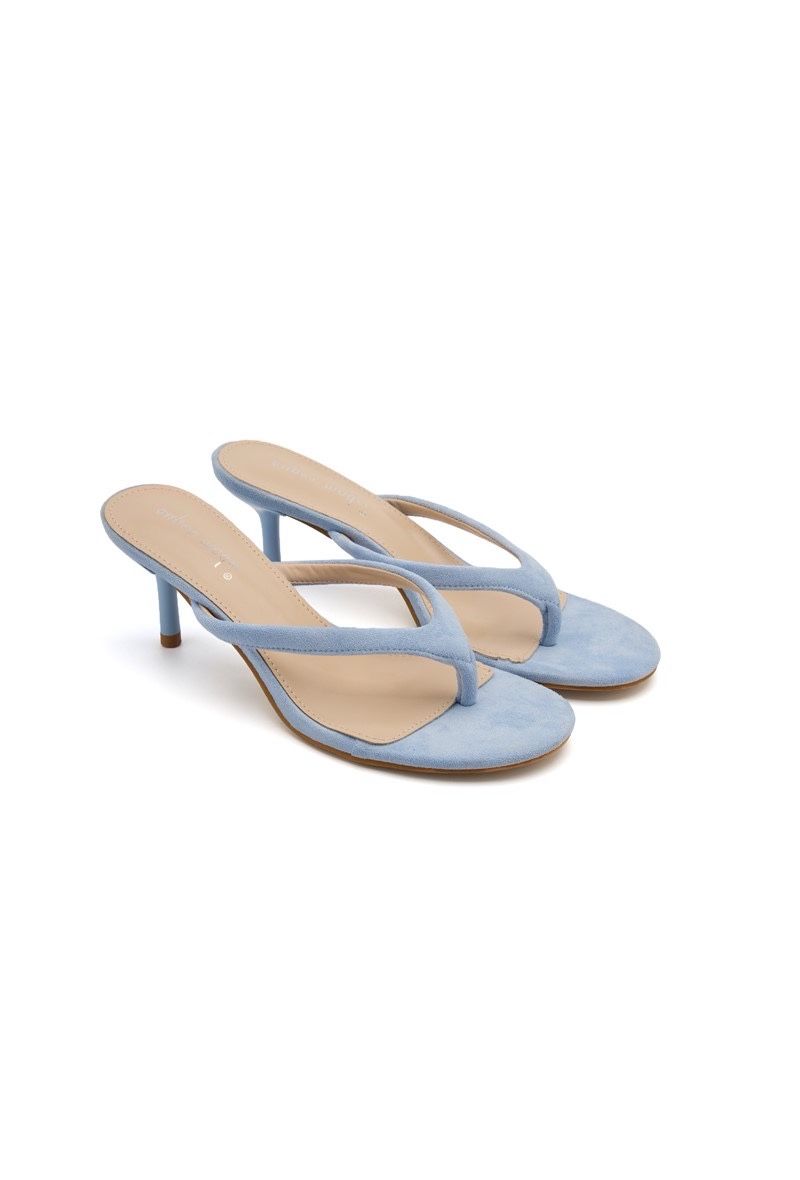Heeled flip-flop mules - Blue