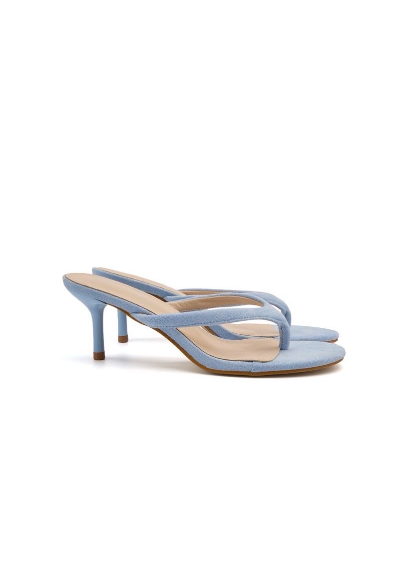 Heeled flip-flop mules - Blue