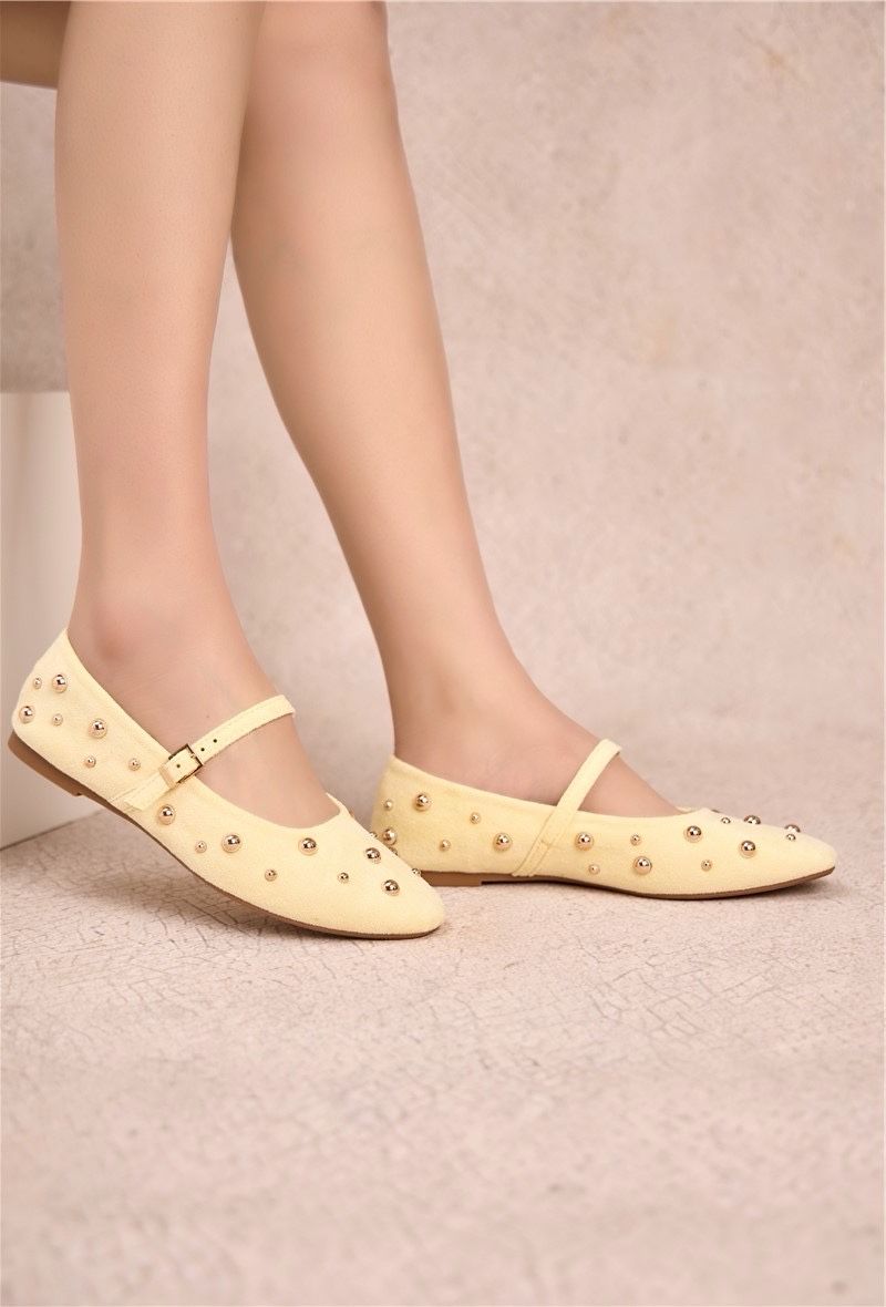 Studded ballet flats - Yellow