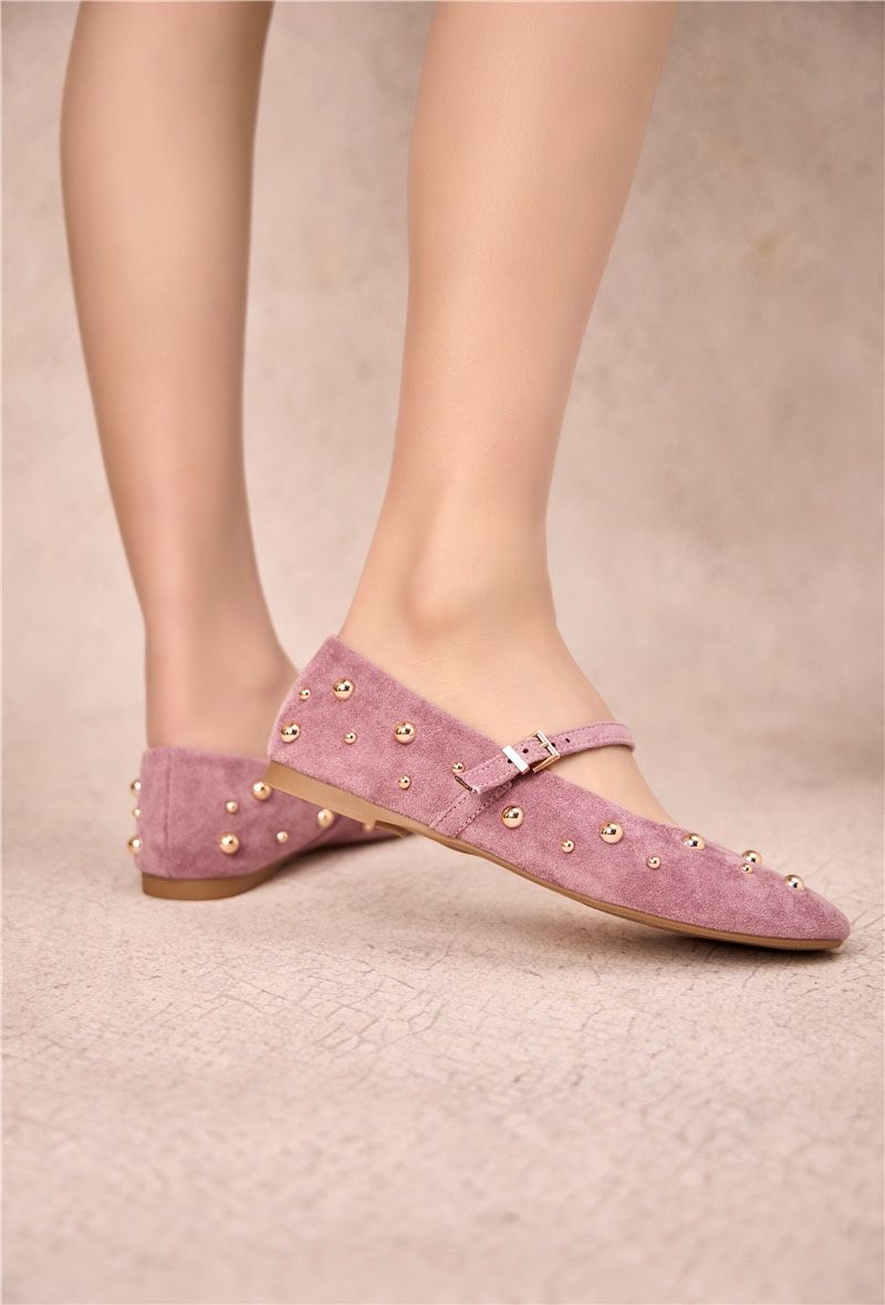 Studded ballet flats - Beige