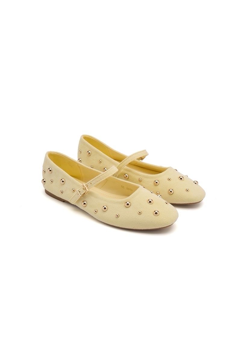 Studded ballet flats - Yellow