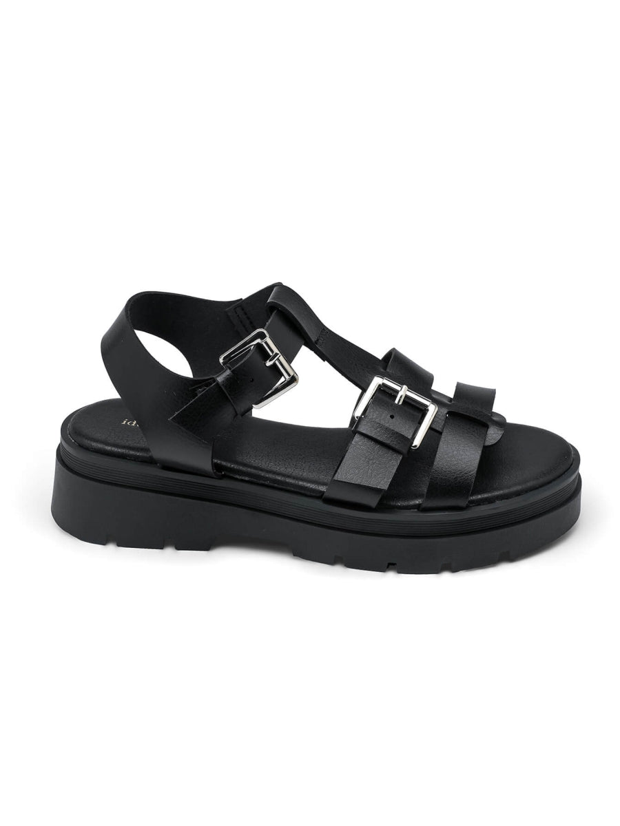 Platform Gladiator Sandals - Black