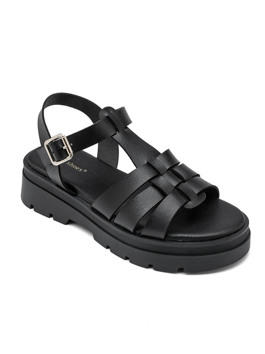 Platform Gladiator Sandals - Black