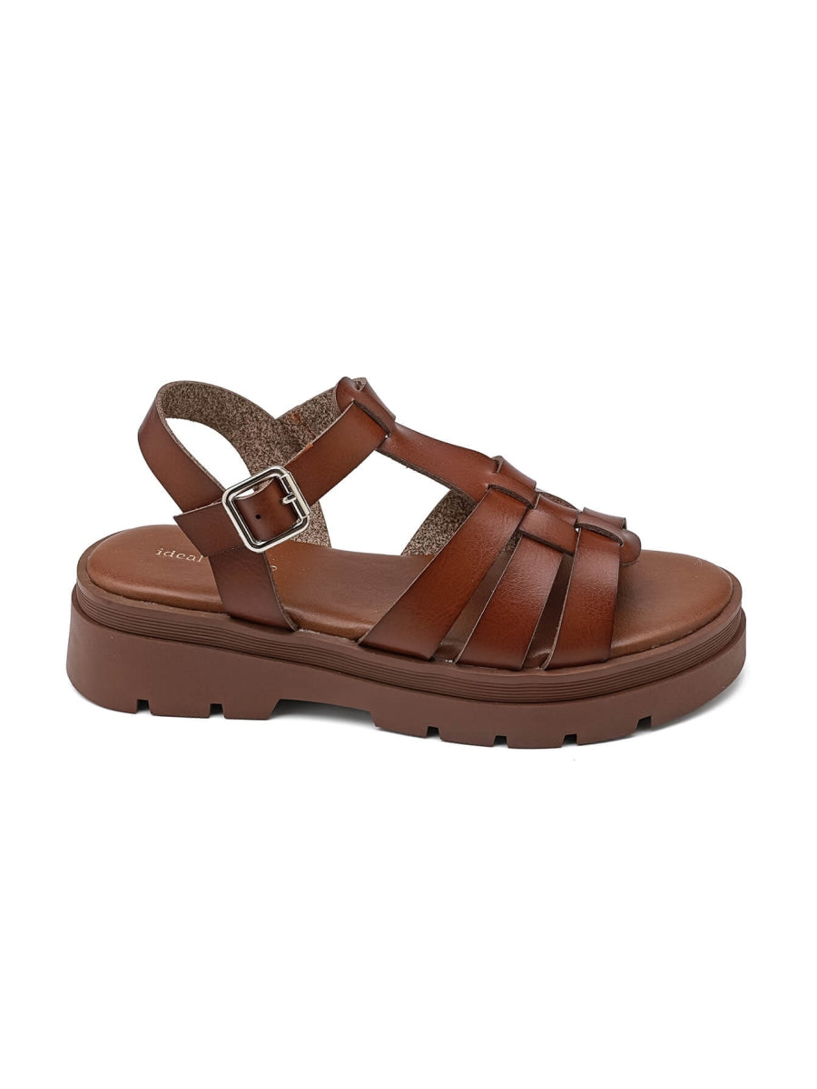 Platform Gladiator Sandals - Brown