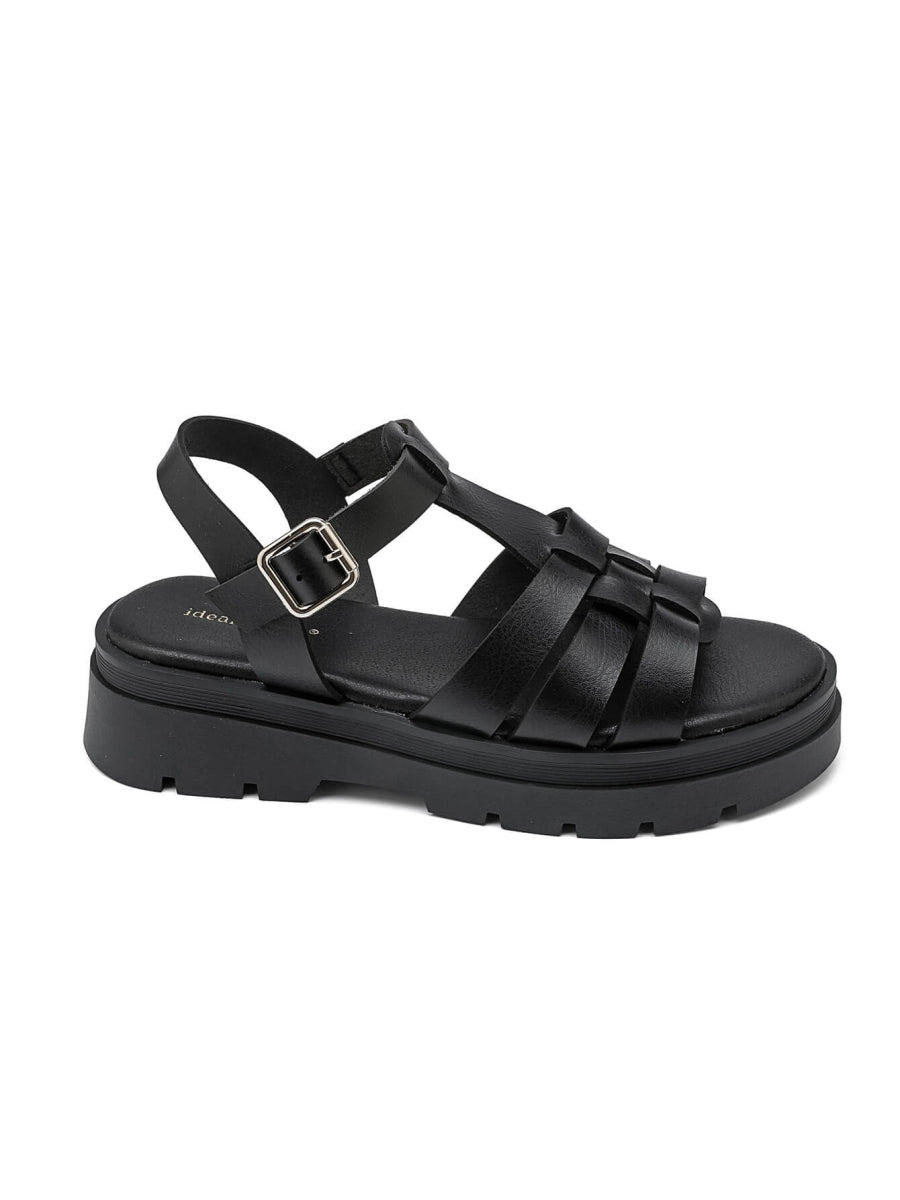Platform Gladiator Sandals - Black