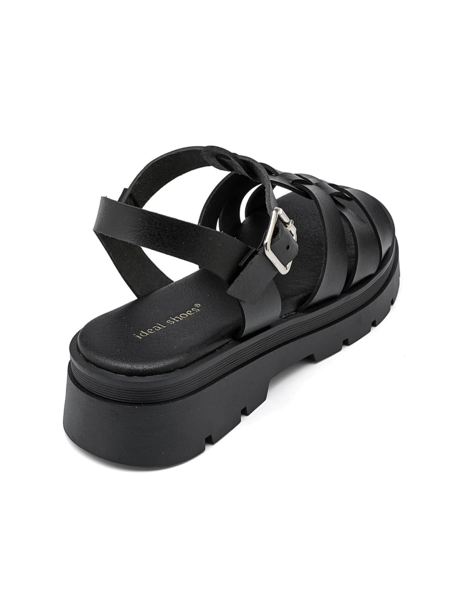 Platform Gladiator Sandals - Black