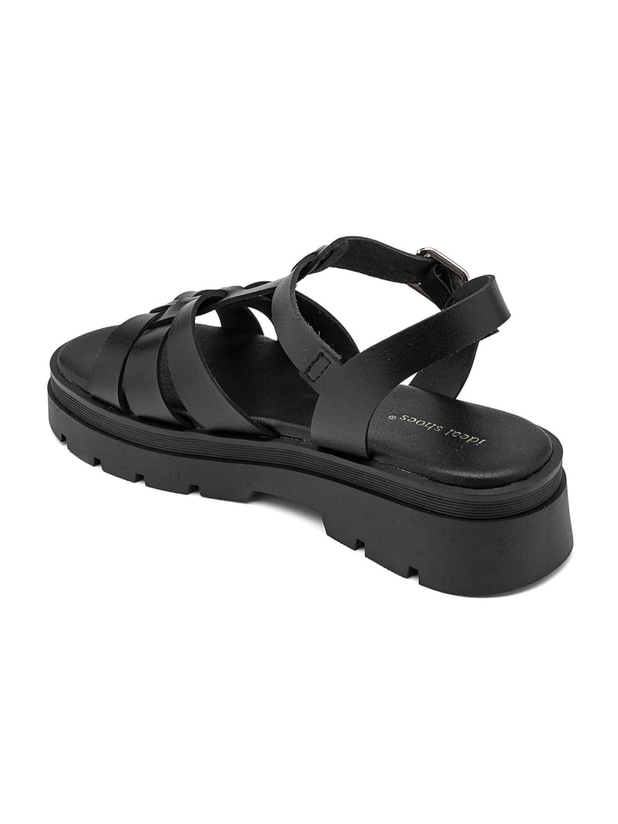 Platform Gladiator Sandals - Black