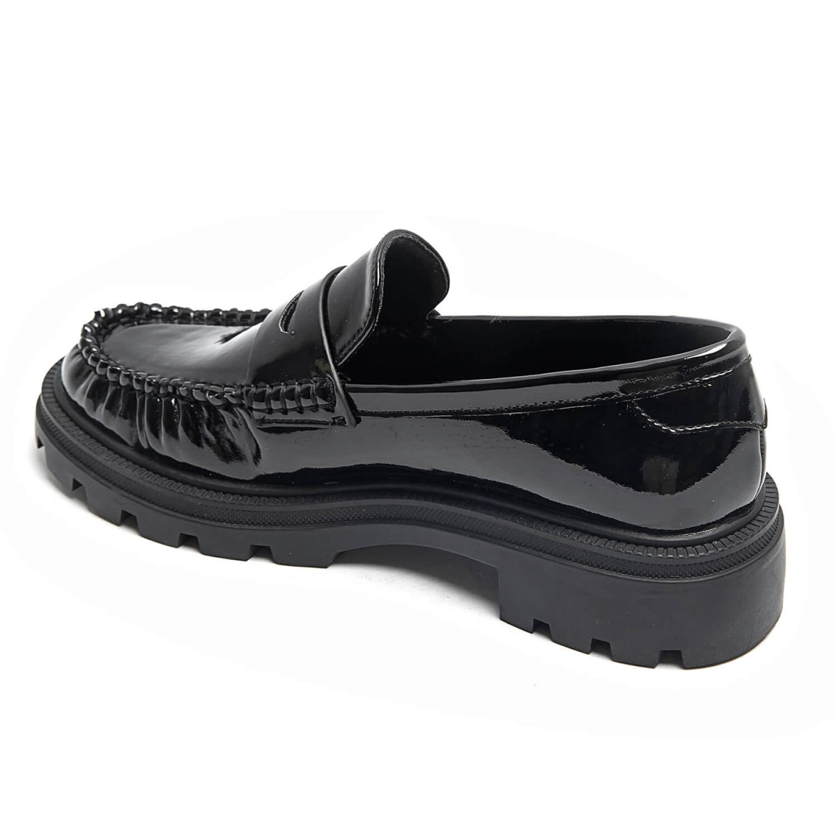 Patent Platform Loafers - Black