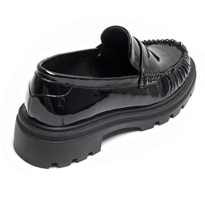 Patent Platform Loafers - Black