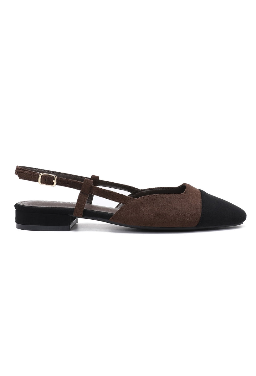 Ballerines Slingback Bicolores- Marron