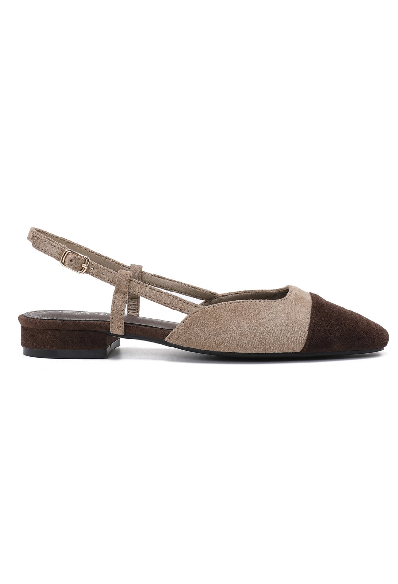 Ballerines Slingback Bicolores-Taupe