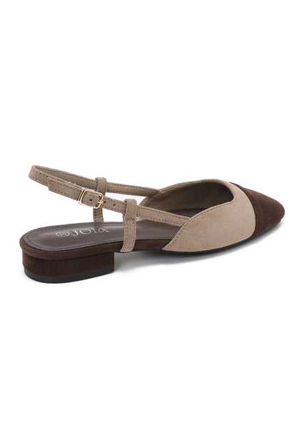 Ballerines Slingback Bicolores-Taupe