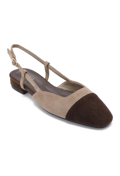 Ballerines Slingback Bicolores-Taupe