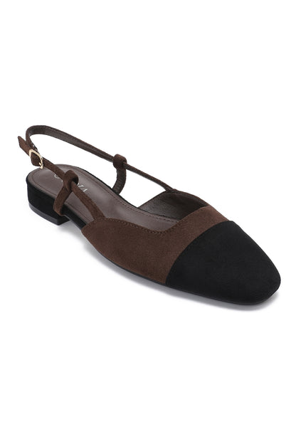 Ballerines Slingback Bicolores- Marron