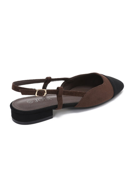 Ballerines Slingback Bicolores- Marron