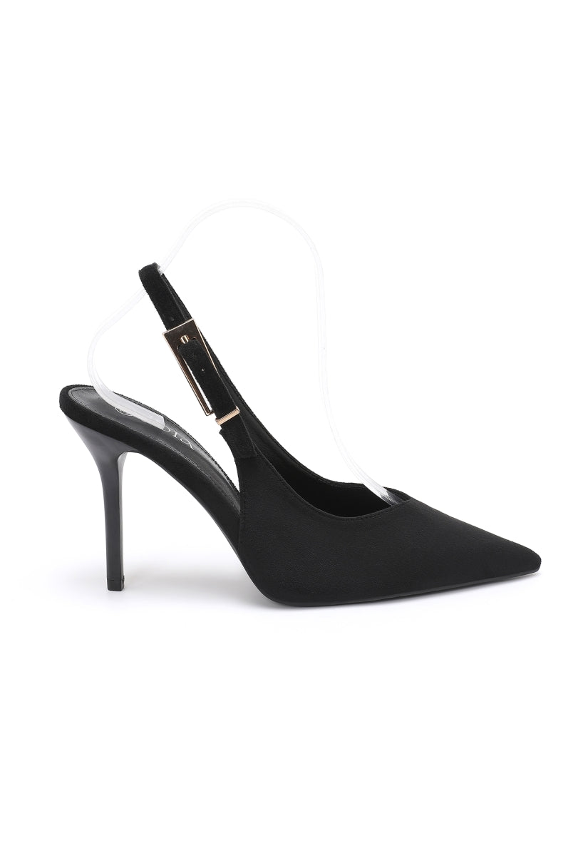 Escarpins Slingback Talon Fin- Noir