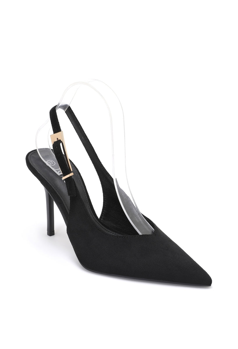 Escarpins Slingback Talon Fin- Noir