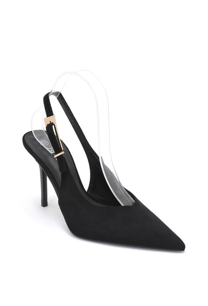 Escarpins Slingback Talon Fin- Noir