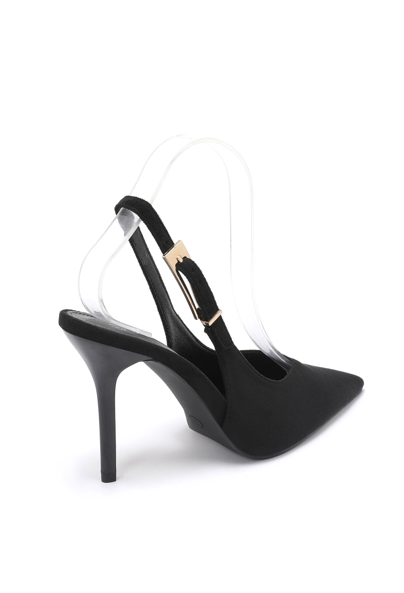 Escarpins Slingback Talon Fin- Noir
