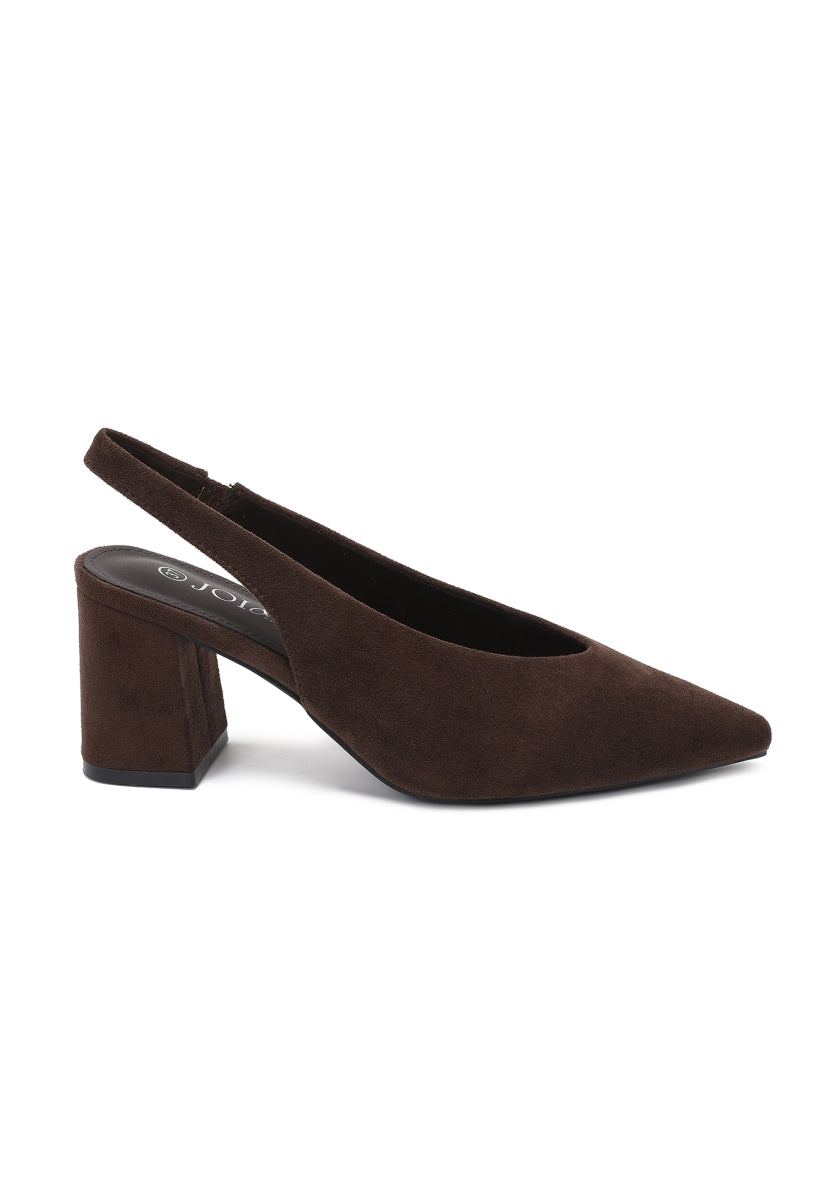 Pointed-Toe Slingback Pumps - Brown