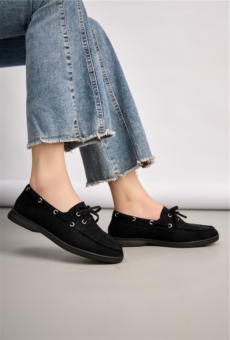 Mocassins en Daim- Noir