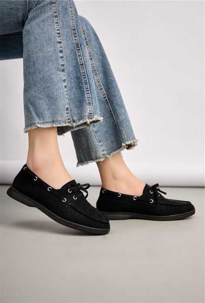 Mocassins en Daim- Noir