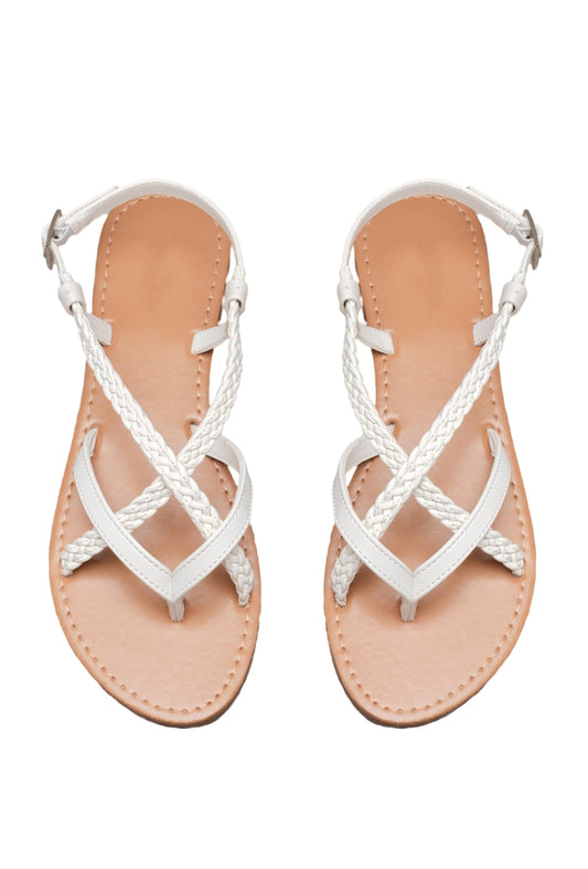 Sandales tressées- Blanc