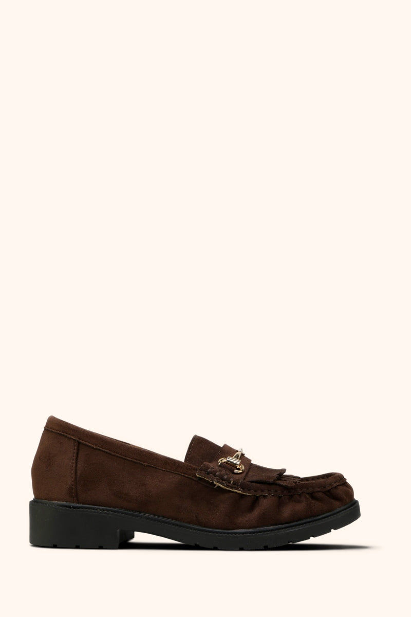 Mocassins platforme en Daim- Brun