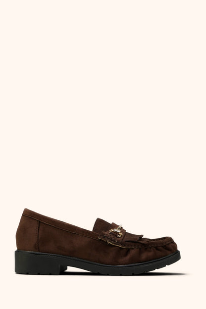 Mocassins platforme en Daim- Brun