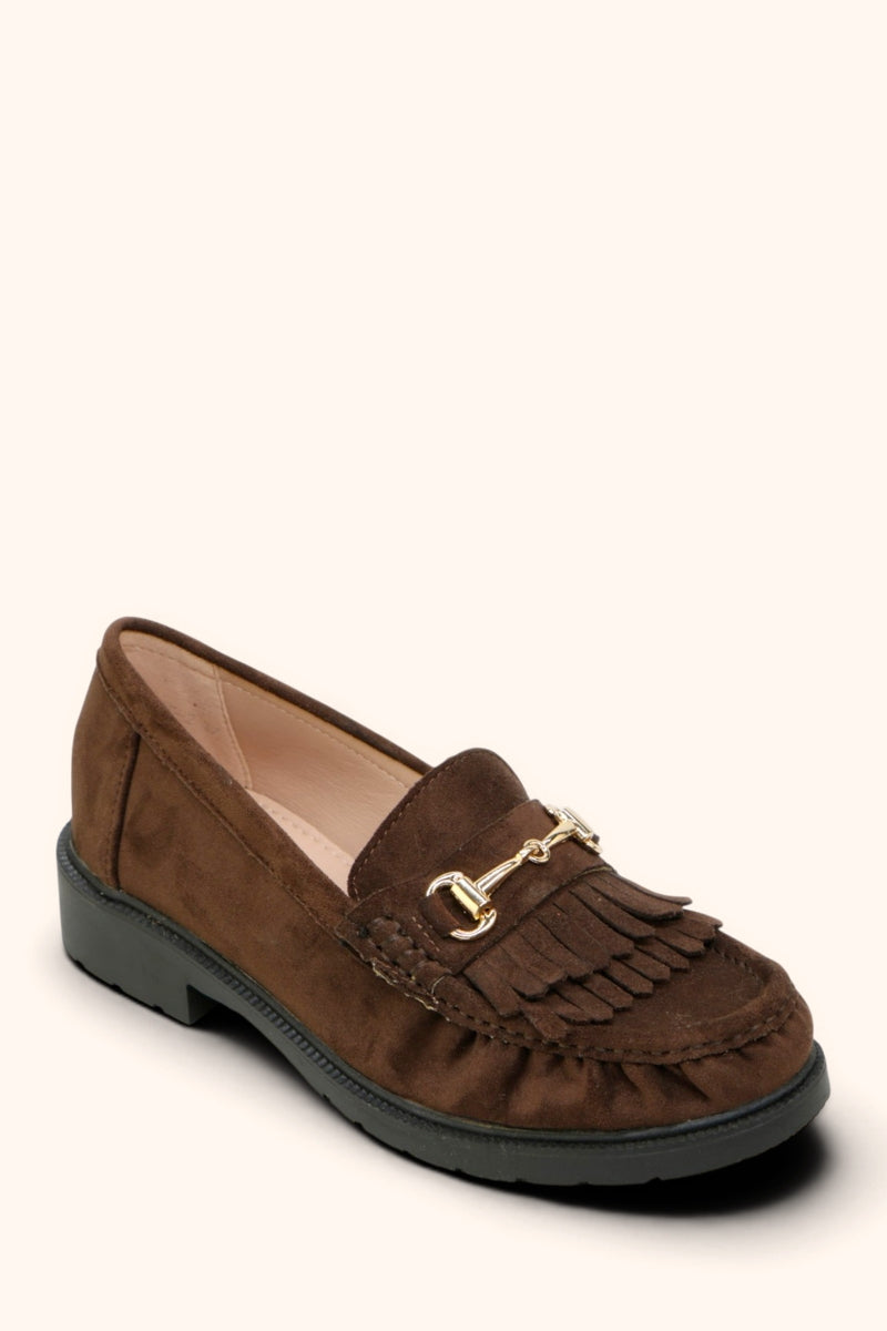 Mocassins platforme en Daim- Brun